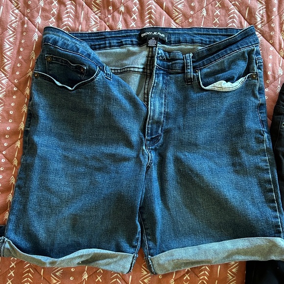 DKNY Blue and Black Denim Shorts - Picture 2 of 6
